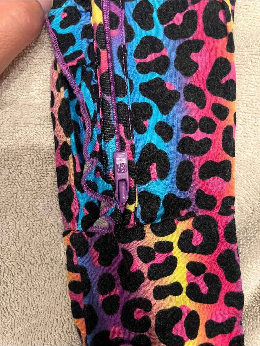 Ruffle-Sleeve Rainbow Leopard One-Piece for Kids